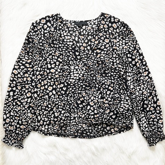 SOLD-Sanctuary Leopard Print Surplice Faux Wrap Blouse - Picture 8 of 10